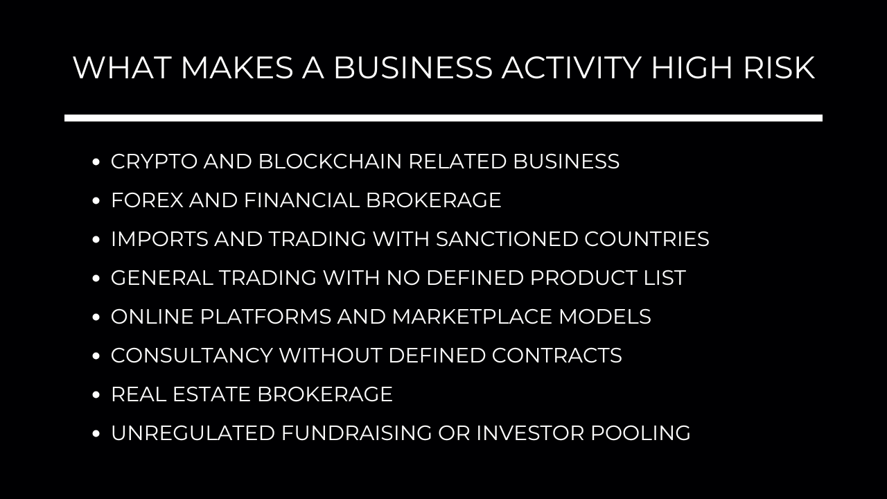What Makes a Business Activity High Risk