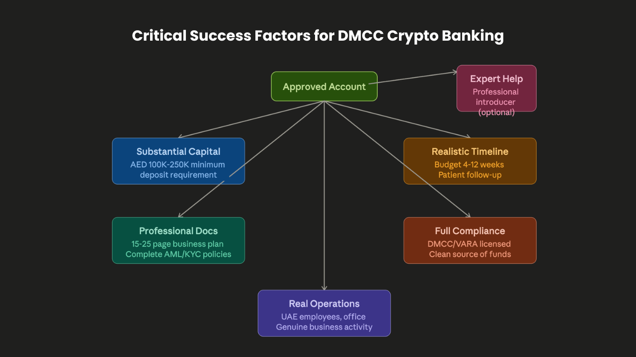 Critical Success Factors for DMCC Crypto Banking