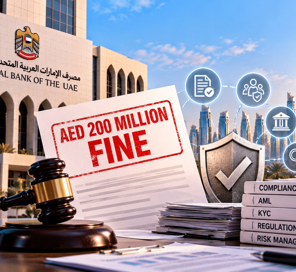 UAE Central Bank’s AED 200 Million Fine: A Wake-Up Call for Businesses to Strengthen UAE Compliance 1 UAE Central Bank’s AED 200 Million Fine- A Wake-Up Call for Businesses to Strengthen UAE Compliance